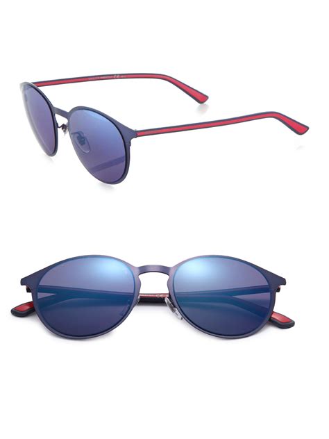 blue sunglasses gucci|Gucci reflective sunglasses.